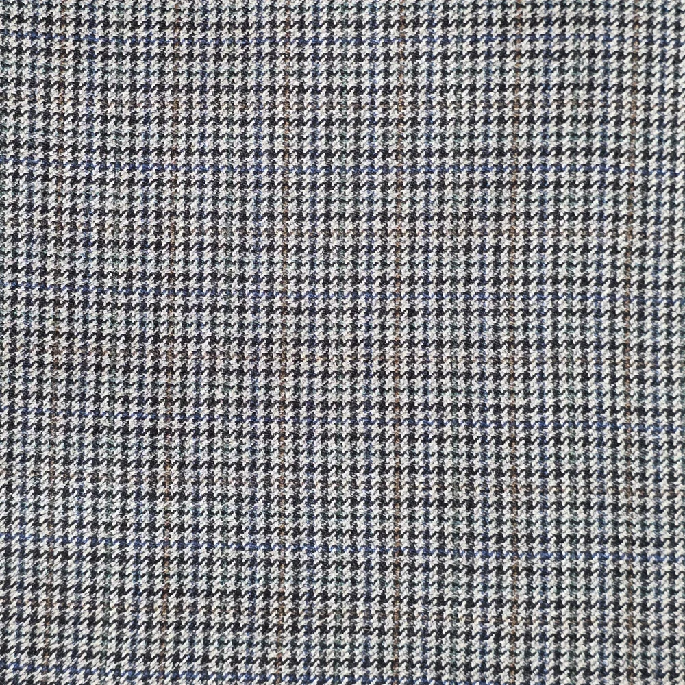 LAUREN RALPH LAUREN Houndstooth Blazer | 40R | Gray | Silk Wool Tailored Preppy